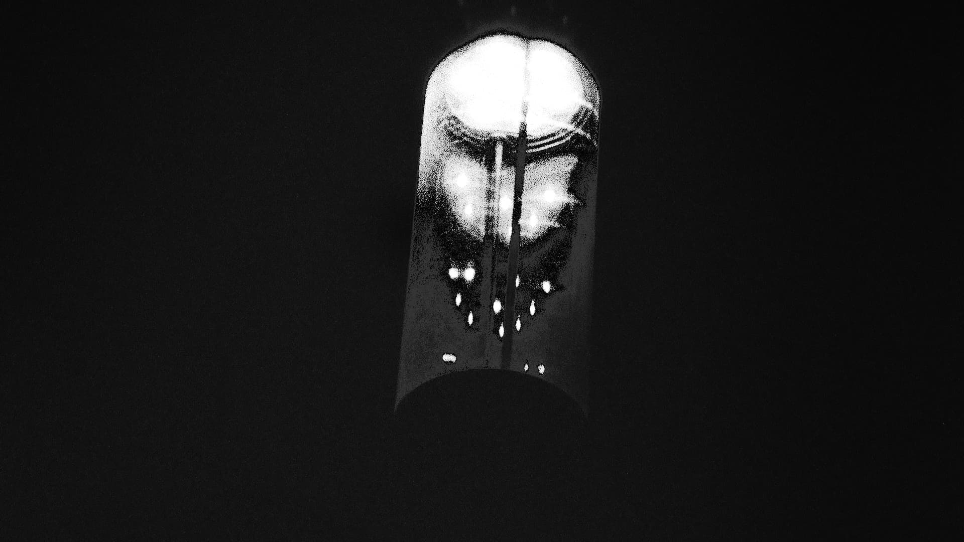 Machine Capes EP cover — a bright light at night, black and white